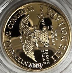 1989 W Liberty Bicentennial Of The Congress Proof Commemorative $5 Gold Coin