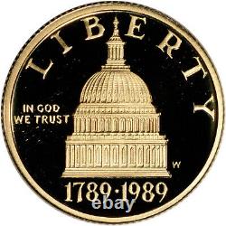 1989-W US Gold $5 Congressional Commemorative Proof Coin in Capsule