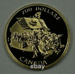 1990 Canada (30) $200 proof gold. National flag commemorative. 5oz gold