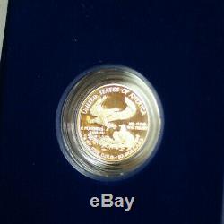 1990-P Proof 1/4 Ounce Gold Eagle $2.50 Coin in OGP with COA