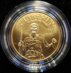 1991-1995 WW II Commemorative Proof $5 Gold Coin with Box & COA L@@K FREE SHIPPING