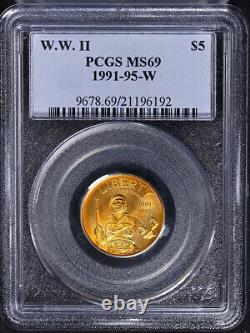 1991-1995-W World War II Commemorative Gold $5 PCGS MS69