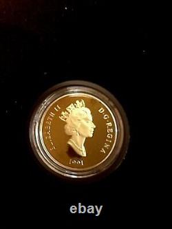 1991 Canadian Gold $100 Proof Coin MIB WITH COA