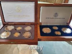 1991 Mount Rushmore Anniversary & 1987 Constitution Gold & Silver Sets 10 COINS