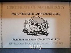 1991 Mount Rushmore Anniversary & 1987 Constitution Gold & Silver Sets 10 COINS