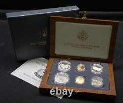 1991 Proof & Uncirculated Mount Rushmore Anniversary Gold & Silver 6 Coins- Z445
