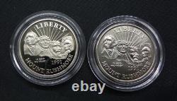 1991 Proof & Uncirculated Mount Rushmore Anniversary Gold & Silver 6 Coins- Z445