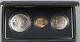 1991 Us Mint Mount Rushmore Commem 3 Coin Silver & Gold Unc Set As Issued Dgh
