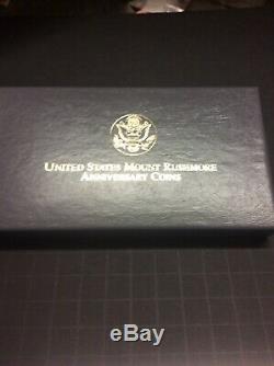 1991 US Mint Mount Rushmore Commemorative 3 Coin Silver & Gold Proof Set
