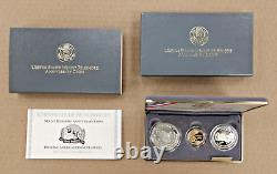 1991 U. S. Mint Mount Rushmore Anniversary 3 Coin Proof Set 1 Gold withOGP & Cert