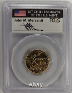 1991 W $5 Gold Commemorative Mount Rushmore PCGS MS69 Mercanti Signed