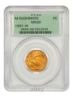 1991-W $5 Mount Rushmore PCGS MS69 (OGH) $5 Modern Gold Commemoratives
