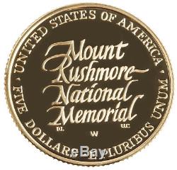 1991-W Mount Rushmore $5 PRF Gold Commemorative