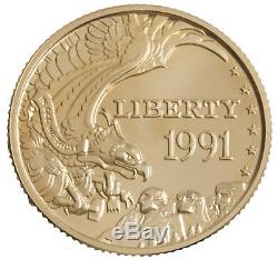 1991-W Mount Rushmore $5 UNC Gold Commemorative