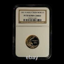 1991-W Mount Rushmore Commemorative Gold Coin NGC PF70 UCAM Free Shipping USA