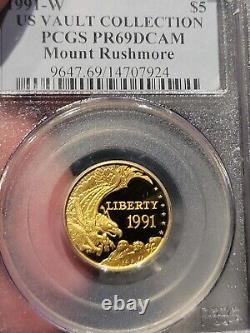 1991-W PR69 DCAM Mount Rushmore $5 Gold Commemorative PCGS Certified