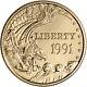 1991-w Us Gold $5 Mount Rushmore Commemorative Bu Coin In Capsule