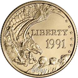 1991-W US Gold $5 Mount Rushmore Commemorative BU NGC MS70