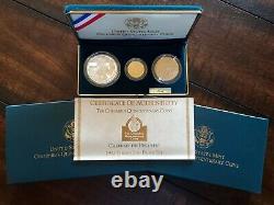 1992 Columbus Quincentenary Commemorative Proof 3-Coin (Gold $5) Set with OGP