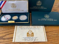 1992 US Columbus Quincentenary 3-Coin Commemorative Proof Set