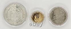 1992 U. S Mint Olympic 3 Coin Proof Set Ogp & Coa United States Gold & Silver