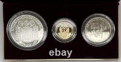 1992 U. S Mint Olympic 3 Coin Proof Set Ogp & Coa United States Gold & Silver