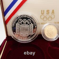 1992 U. S Mint Olympic Gold & Silver 3 Coin Proof Set OGP & COA