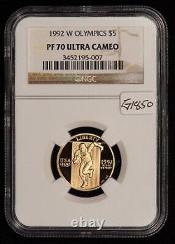 1992-W G$5 Olympic Commemorative Gold Coin Proof NGC PF 70 UC SKU-G1850