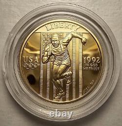 1992 W Olympic DCAM Proof Commemorative $5 Gold Coin In Mint Capsule