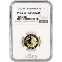 1992-W US Gold $5 Columbus Quincentenary Commemorative Proof NGC PF69 UCAM