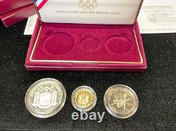 1992 XXV Olympiad 3-coin Proof Commemorative Set Silver-gold