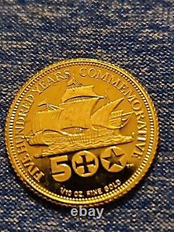 1992 columbus 500 year commemorative gold coin