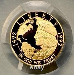 1992-w Christopher Columbus $5 Gold Proof Commemorative Pcgs Proof 70 Dcam
