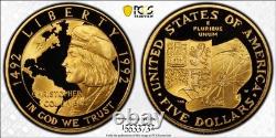 1992-w Pcgs Pr70dcam Christopher Columbus $5 Gold Proof Commemorative