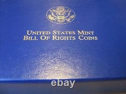 1993 BILL OF RIGHTS 6 coin set 2-Gold coins/ 2 sil dollars/ 2 sil half doll