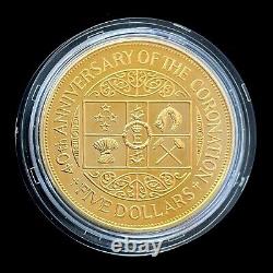1993 New Zealand Elizabeth II Coronation Anniversary Commemorative $5 Gold Coin