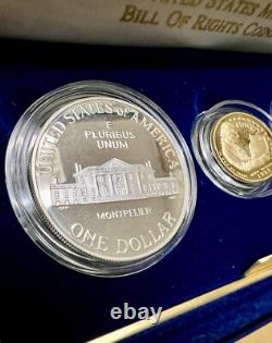1993 United States Mint Bill of Rights 3 Piece Commemorative Coin Set