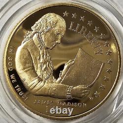 1993 W Liberty James Madison Bill Of Rights Proof Commemorative $5 Gold Coin