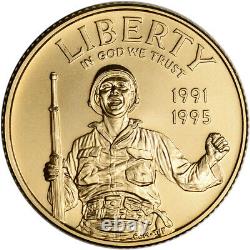 1993-W US Gold $5 World War II Commemorative BU Coin in Capsule