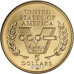 1993-W US Gold $5 World War II Commemorative BU Coin in Capsule