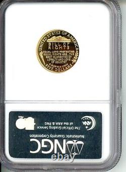 1993-w $5 Gold Commemorative Ngc Pr70 Madison Bill Of Rights Proof Pf70