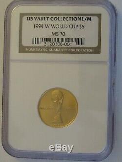 1994 W Gold $5 World Cup Commemorative NGC MS 70, Perfect Coin! About quarter oz