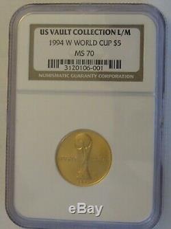 1994 W Gold $5 World Cup Commemorative NGC MS 70, Perfect Coin! About quarter oz