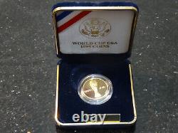 1994-W World Cup Proof Commemorative $5 Gold US Mint Coin with Box