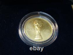 1994-W World Cup Uncirculated Commemorative $5 Gold US Mint Coin with Box