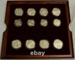 1995-1996 24 COIN U. S. OLYMPIC COMMEM SILVER $1/50C SET With BOX/KEY/COA (NO GOLD)