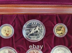 1995/1996 Atlanta Olympic 16-Coin Proof Commemorative $5 Gold Silver Coin Set