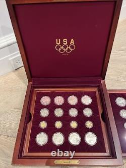 1995 -1996 Atlanta Olympics Games 32 Gold & Silver Comm Proof & Mint Coin Set