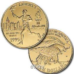 1995 4-Coin Commem Olympic Set BU (BGBT, withBox & COA) SKU#7196