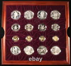 1995-96 Olympic Commem $5 Gold, $1 & 50c Silver PF/UNC 32pc Set